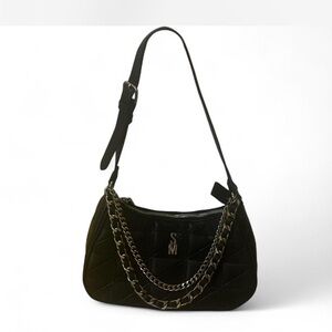 Steve Madden Black Quilted Shoulder Bag with Chain